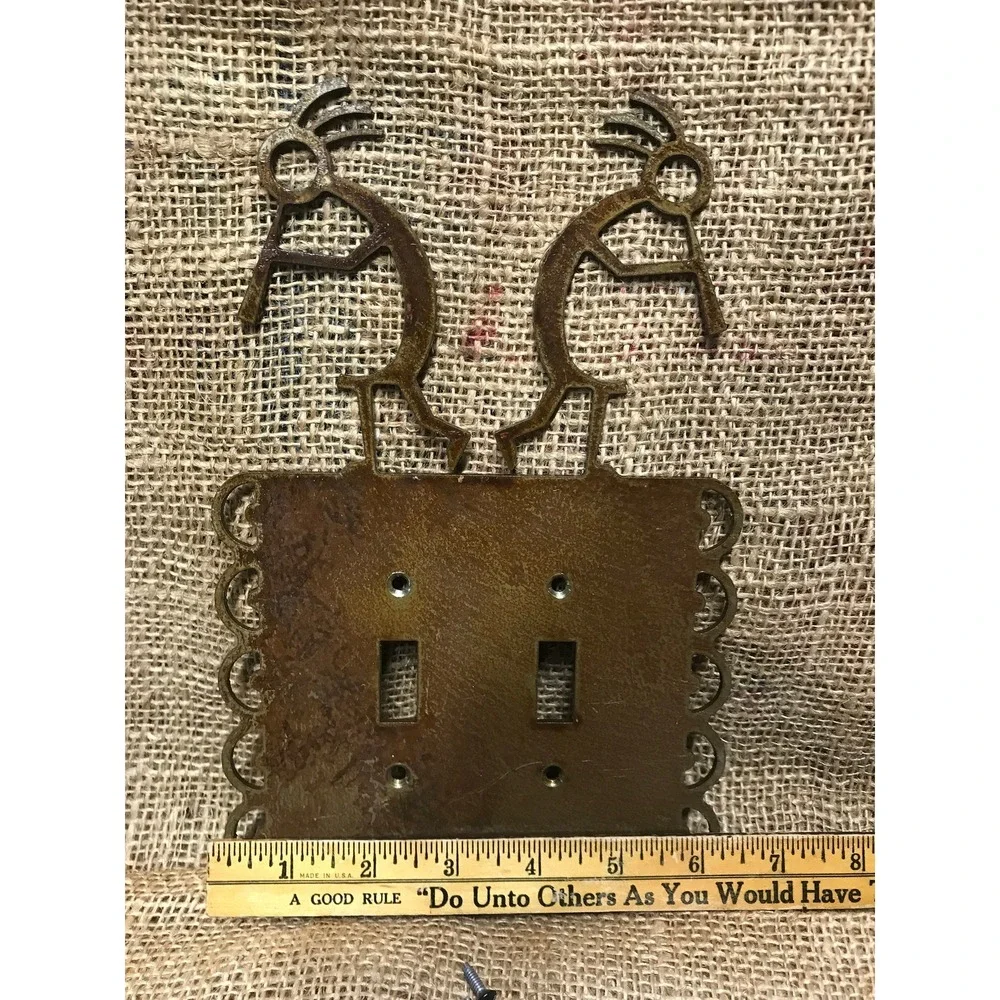 Kokopelli‎ Dual Light Switch Plate: Laser Cut Patina Cover